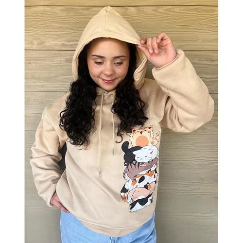 Tuislay Cute Cat Graphic Hoodies for Teen Girls Kawaii Cartoon Printed Hoodie Women Anime Print Hooded Sweatshirt Pullover thumbnail 3