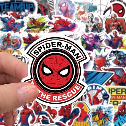 50pcs Cartoon Spider-Man Stickers for Kids,Vinyl Waterproof Princess Decal for Water Bottle Laptop Toy Sticker for DIY Decorate Bumper Phone Hard Hat Kids Teens Gifts (Spider) thumbnail 7