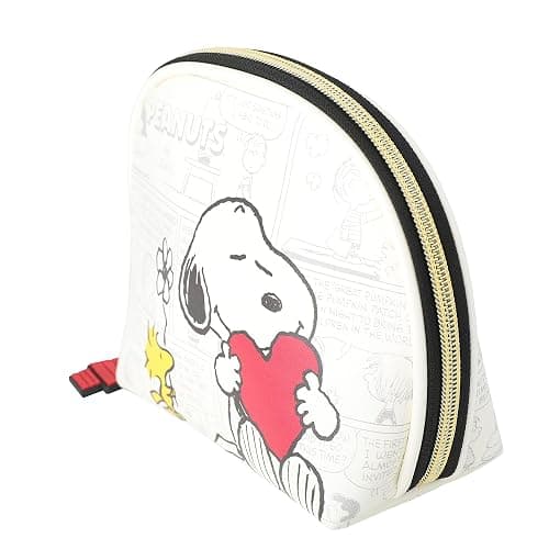 SALLY ROSE Peanuts Snoopy Makeup Bag | Large Dome Cosmetic Bag with Woodstock and Comic Print thumbnail 4
