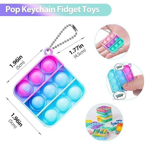Pop Fidget Toys Bulk Its Party Favors for Kids 4-8 8-12 30 Pack Mini Pop Keychain It Small Fidgets for Classroom Prizes School End of Year Student Gifts from Teacher Birthday Goodie Bag Stuffers thumbnail 3