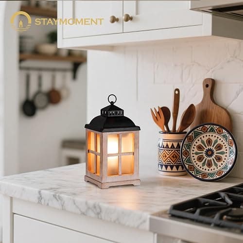 Staymoment Wax Melt Warmer with Timer: Farmhouse Scentsy Lantern Candle Warmer Electric Tart Burner with Lid for Scented Wax - Washwhite thumbnail 6