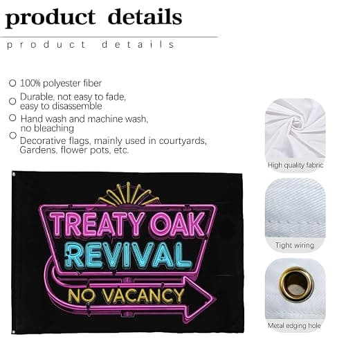 Treaty Oak Revival. Flag 3x5 Feet UV Fade Resistantfor Living Room Outdoor Indoor Decor thumbnail 4