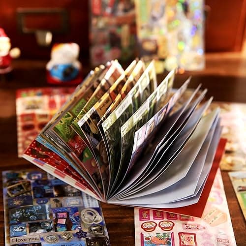 Japanese Kawaii Sticker Book 2 Pack, Die-Cut Cute Food & Manga Style Aesthetic Stickers for Journaling, Scrapbooking, Planners, Junk Journal Supplies (A+B) thumbnail 3