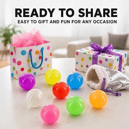 8-Pack Glow in the Dark Sticky Balls for Ceiling, 2 in, Soft TPR | Squishy Sticky Balls for Kids and Adults; Self-Adhesive, Sensory, Reusable; Neon Halloween Party Favors & Glow Toys for Kids thumbnail 8