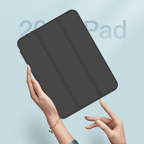 iMieet iPad mini 7 Case 2024 (A17 Pro), iPad mini 6 Case (8.3-Inch,2021 Model), iPad mini 7th/6th Generation Case with Pencil Holder, Trifold Stand Smart Case with Soft TPU Back,Black thumbnail 8
