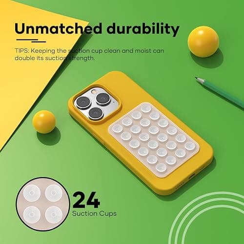 Silicone Phone Sticky Grip, Suction Phone Case Mount for iPhone and Android, Hands-Free Sticky Cell Phone Grip, Mobile Fidget Mirror Holder for Selfies and Videos thumbnail 4