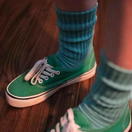 DAUCO 4 Pairs 98% Cotton Socks for Men Women Crew Seamless Fall Slouchy Socks thumbnail 2