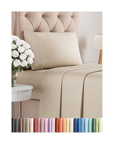 Twin Size 3 Piece Sheet Set - Comfy Breathable & Cooling Bed Sheets Set - Hotel Luxury Bedding for Women, Men, Kids, Teens, Boys & Girls - Deep Pockets, Ultra-Soft and Wrinkle Free - Oeko-Tex - Wheat - Image 1
