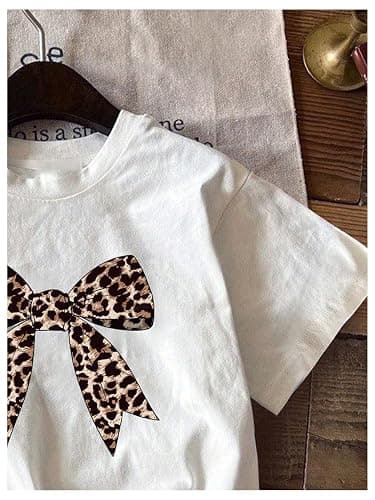 RoseSeek Girl's Graphic Tee Shirt Short Sleeve Round Neck Preppy Casual Trendy Cute Summer Tops thumbnail 2