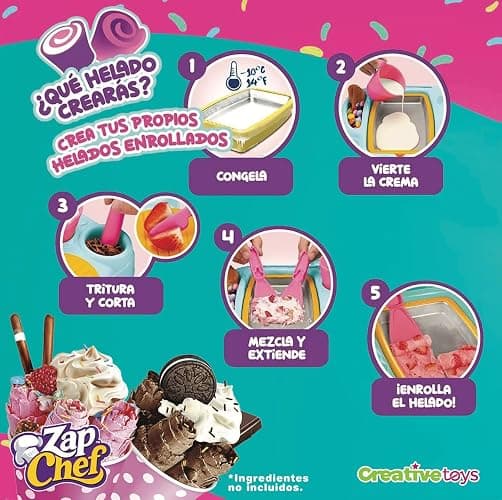 Zap Chef Instant Ice Cream Maker, Create Delicious Treats in a Matter of Minutes with Zap Chef's Rolled Lab, Perfect for Kids, Ice Cream Roll Maker Set thumbnail 4