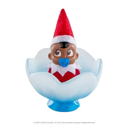 The Elf on the Shelf Frost Pips Mini Blooms Elf Baby Boy with Brown Eyes - Includes Frost Flower Cradle - for Ages 3 Years and Above - Image 1