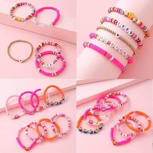 1480pcs Valentine's Day Polymer Clay Beads Charms Friendship Bracelet Necklace Earring Jewelry Making kit, Accessories for Arts Crafts DIY Birthday Gifts for Women Girls Children thumbnail 5