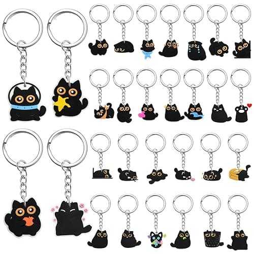 Ibuclein Keychains Bulk DIY Cute Keychain Charms Backpack Charms for Girls Backpack Keychains PVC Key Ring Party gifts - Image 1
