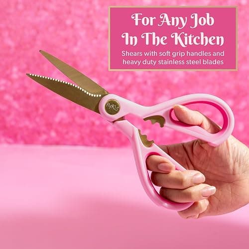 Paris Hilton Stainless Steel Knife Set with Jewel Shaped Handles and Gold Blades, Iconic Cutlery Set, 4-Piece, Pink thumbnail 7