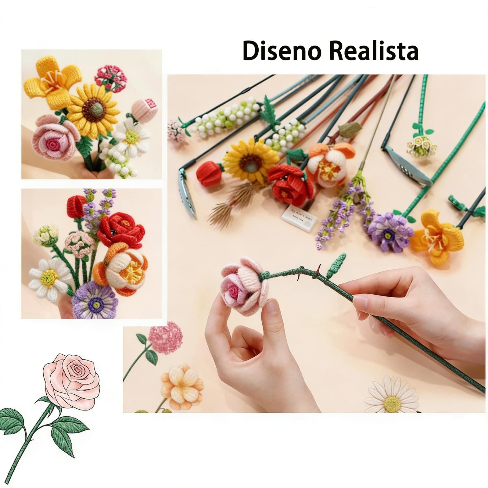 Bloques de Construcción Ramo de Flores, Juego de Bloques De Flores, Mini Juguete de Construcción Adecuados para Niños a Partir de 8 Años, con Exquisitas Cajas de Embalaje (547 partículas) thumbnail 4