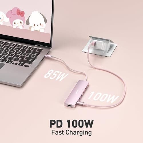 BENFEI 7-in-1 USB C Hub with HDMI(4K@60Hz), 2 USB-A, 1 USB-C Data, 100W Charge, SD/TF Card Reader, Silicone Tangle-Free Cable Compatible with MacBook Pro/Air, iPad Pro, iMac, iPhone 15 Pro/Pro Max thumbnail 3