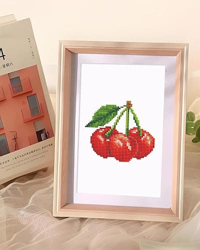 PeakLuv 12 Pcs Small Diamond Art Kits, Fruit Mini Diamond Painting Kits for Adults Beginners, 5D DIY Square Drill Diamond Dots, Quickly Finishable Mini Gem Art for Home Wall Desktop Decor, 6X7in thumbnail 4