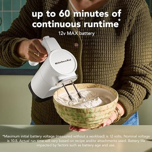 KitchenAid Go Cordless Hand Mixer - battery included, KHMR762, Porcelain White thumbnail 5