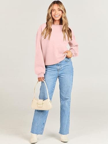 ANRABESS Womens Sweatshirts Crewneck Fleece Oversized Pullover Sweaters Fall Winter Cute Tops Teen Girls Preppy Clothes 2025 thumbnail 9