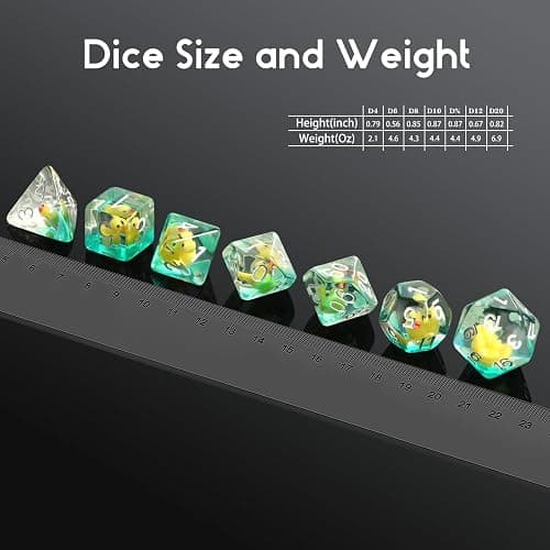 Duck DND Resin Dice, DNDND 7PCS Dungeons and Dragon Dice Set with Velvet Bag for D&D Role Playing Games and Tabletop Games（Duck thumbnail 5