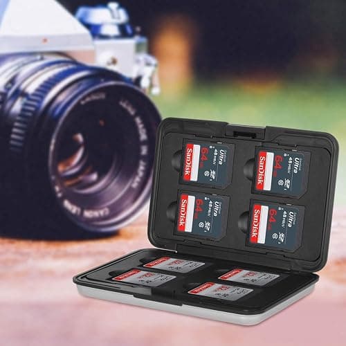 Qkenvo Aluminum Shock Resistant Carrying Box Memory Card Storage Case Holder 8 Slots for SD SDHC MMC Micro SD TF Cards Silver thumbnail 3