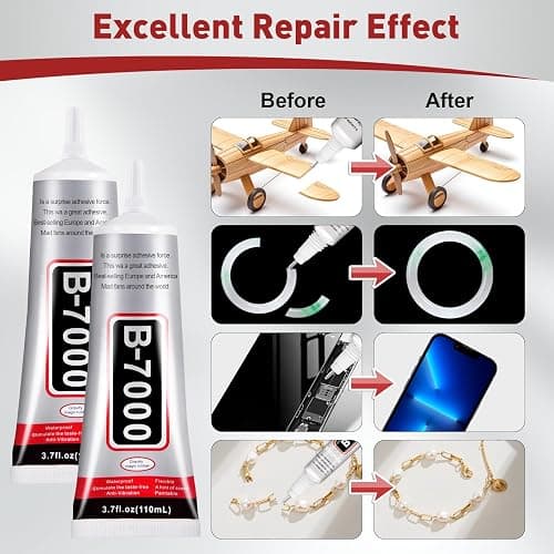 4 PCS 110ml B7000 Glue Clear with Precision Tip, Rhinestone Glue for Nail, Craft Glue, Bedazzling Glue, Shoe Glue, Jewelry Glue for Rhinestone Shoe Jewelry Making DIY Craft Makeup Metal thumbnail 5