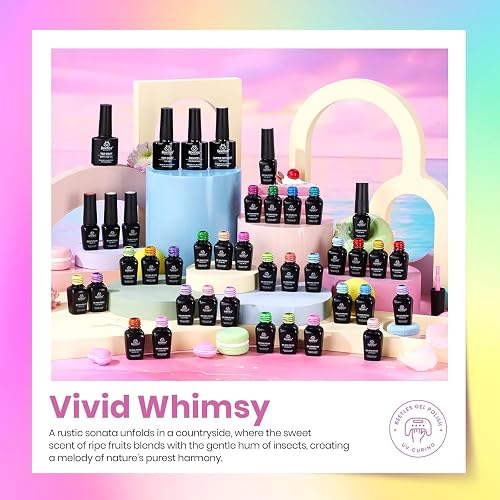 Beetles Spring Gel Polish Set - 36 Colors Pastel Neon Rainbow Bright Color Gel Polish Set with Base Coat Glossy Matte & Glitter Top Coat Pink Red Yellow Manicure Vivid Whimsy Summer Gifts for Women thumbnail 5