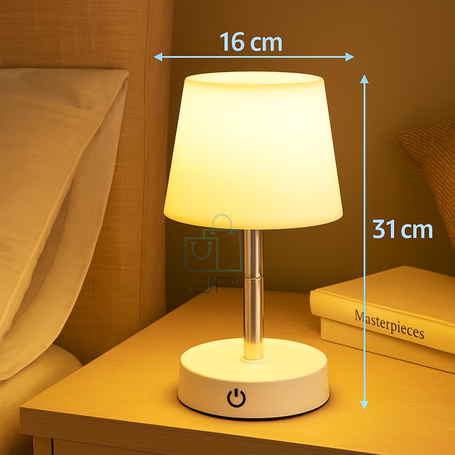 Abajur de Mesa LED Recarregável Touch 3 Níveis de Luz Luminária Portátil sem Fio Dimerizável com Base Antiderrapante Ideal para Quarto, Escritório, Estudo – JP Varejo Online® thumbnail 2