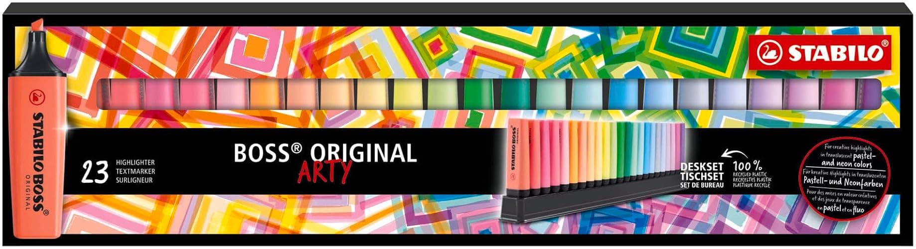 STABILO BOSS ORIGINAL ARTY - Surligneur - Set de bureau x 23 surligneurs Pastel et fluo - Gamme ARTY thumbnail 3