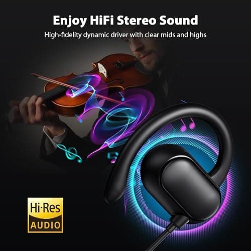 iMangoo USB Type C Headphones Wired Over Ear Buds for Apple iPhone Air 17 16 15 Pro Max 16e for iPad, Open Earbuds Corded Earphones for Samsung Galaxy S25 S24 S23 for Google Pixel 10 Android Black thumbnail 3