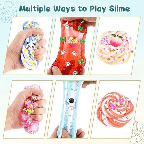 9 Pack Slime Kit, 6 Two-Color Butter & 3 Jelly Cube Crunchy Slime, Stress Relief, Soft Non-Sticky, for Kids Party Favors, School & Family Sensory Toy thumbnail 5