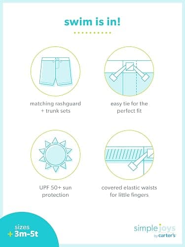 Simple Joys by Carter's Baby Boys' Swimsuit Trunk and Rashguard Set thumbnail 4