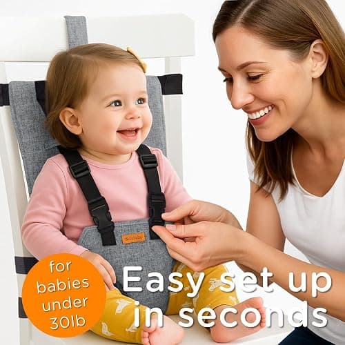 liuliuby Compact Travel High Chair | Portable High Chair for Baby | Baby Travel Essential Harness Seat | Must Haves for Vacations, Restaurants, Family Visits with Babies | Portable Highchair Seat thumbnail 4
