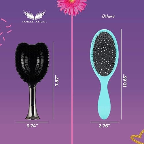 Tangle Angel Detangling Hair Brush - Anti Static Tangle Taming Brush with Soft Bristles - Heat & Water Resistant Pro Detangler Hairbrushes for Women for Fine, Thick, Wavy, & Curly Hair - Titanium thumbnail 8