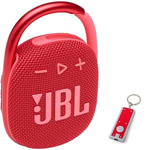 JBL Clip 4 Portable Bluetooth Speaker - Waterproof and Dustproof IP67, Mini Bluetooth Speaker for Travel, Outdoor and Home w/ 1 LED Flashlight Key Chain (Red) thumbnail 2