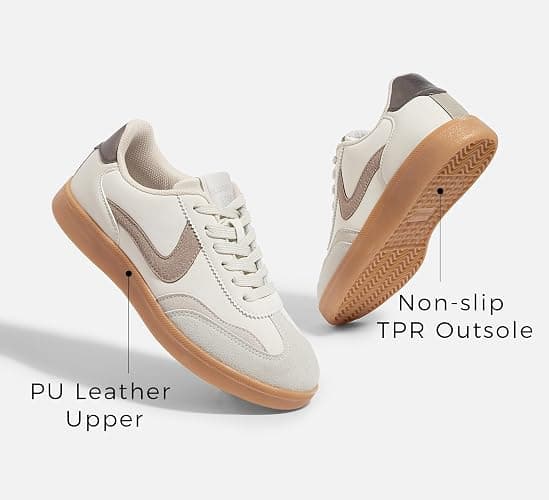 LUCKY STEP Women's Classic Fashion Sneakers | Casual Skate Shoes | Lace Up Walking Shoes thumbnail 5