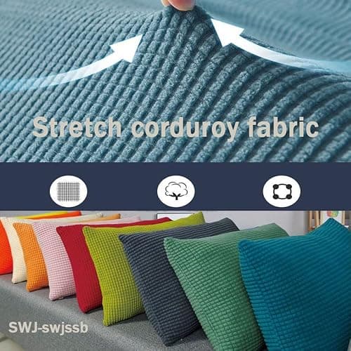 Super King Size Pillow Cases,Square Extra Large Cushion Covers 90x90,70x70,80x80 Cm Soft Stretch Pillow Cover With Invisible Zipper Decorative Pillowcases For Sofa Couch(Light Grey,60x60 cm (1pc)) - 60x60 cm (1pc) - Light Grey thumbnail 2