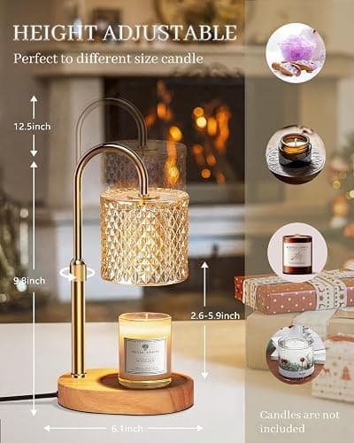 Candle Warmer Lamp with Timer Dimmer Adjustable Height for New Home Decor, Birthday Gifts for Women,Candle Warmer for Women Mom Christmas Mother's Day Gfit thumbnail 2