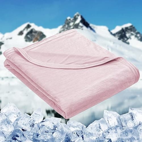 HOMFINE Cooling Blankets for Hot Sleepers - Summer Blanket Thin Lightweight Breathable Soft Double Side Enhanced Cooling for Bed Couch Sofa, Keep Cool for Night Sweats (Pink, 108 x 90 inches) - Image 1