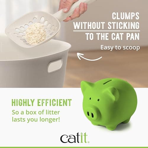 Catit Go Natural Pea Husk Clumping Cat Litter, Unscented, 5.6 kg, Dust Free & Lightweight Cat Litter, Easy to Scoop, Litiere Pour Chat thumbnail 6