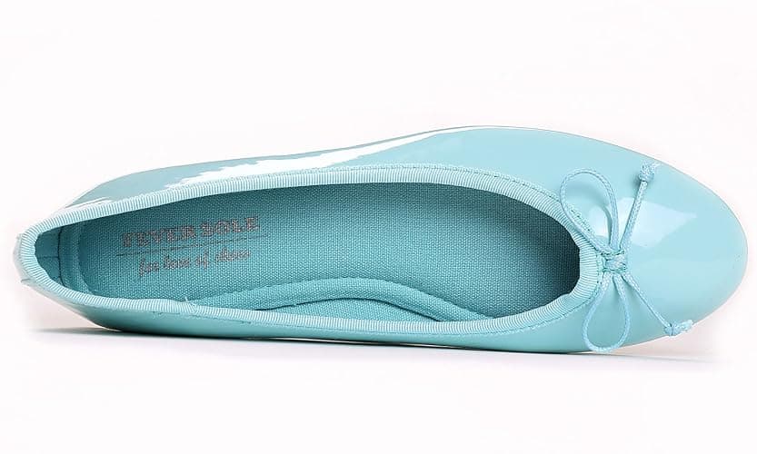 FEVERSOLE Women's Macaroon Colorful Memory Foam Cushion Insock Patent Ballet Flat thumbnail 6