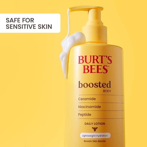 Burt's Bees Christmas Gifts, Boosted Body Lotion, With a Ceramide, Niacinamide and Peptide Complex, Lightweight Daily Lotion, Tropical Scented, 13 oz. Bottle thumbnail 8