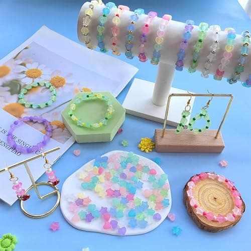 1000Pcs Matte Acrylic Star Beads Hart Beads for Bracelet Jewelry Making Jelly Color Frosted Pastel Beads Colorful Cute Aesthetic Kawaii Bead Charms for DIY Necklace Keychain Phone Charms thumbnail 6