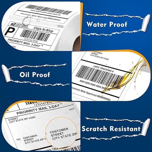 L LIKED 220 PCS 4"x6" Thermal Shipping Labels, Perforated White, Strong Adhesive Direct Thermal Labels(1 Roll), Compatible with DYMO 4XL 1744907,Zebra, Rollo, Jadens, Nelko thumbnail 6