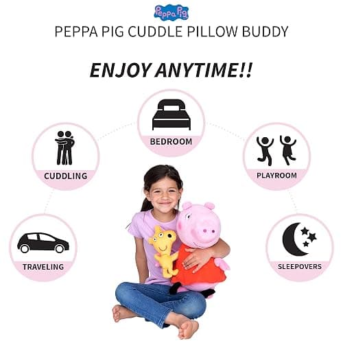Peppa Pig Kids Bedding Super Soft Plush Cuddle Pillow Buddy, One Size, By Franco thumbnail 3