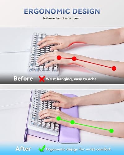Laborio Computer Keyboard Stand for Desktop, Keyboard Wrist Rest Holder Stand for Easy Typing with Wrist Pad for Office Desk, Home, School(Purple) thumbnail 4