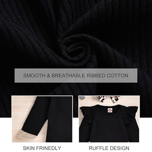 Aalizzwell Preemie Newborn Infant Baby Girls Clothes Ribbed Romper Bodysuit Pants Set Fall Winter Outfits thumbnail 5