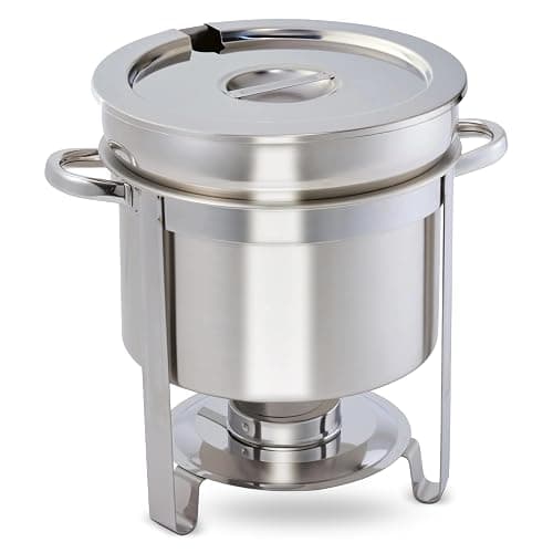 Winco 211 Stainless Steel Marmite Soup Chafer 11qt Round W/ Cover & Fram - Image 1