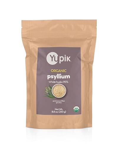 Yupik Organic Whole Husk Psyllium 8.8 Oz, 95% Purity, Soluble Fiber, USDA Certified, Non-GMO, Kosher, Gluten-Free, Sugar-Free & Fat-Free, Unflavored, Plant-Based, Ideal for Oatmeal & Cereal - Image 1