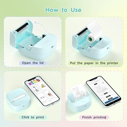 Gloryang JD-23 Sticker Printer, Mini Portable Thermal Printer Print Pod, Inkless Bluetooth Label Maker Machine for DIY Crafts, Journaling, Office & Home Use, Includes 2 Rolls Sticker Paper thumbnail 9